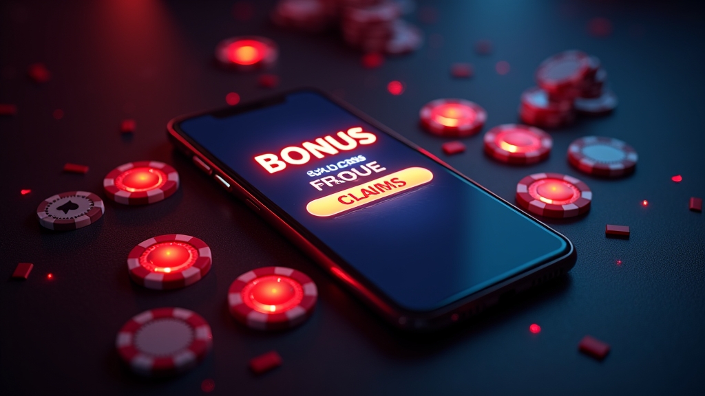 Mobile bonus claim screen on a smartphone in a casino setting