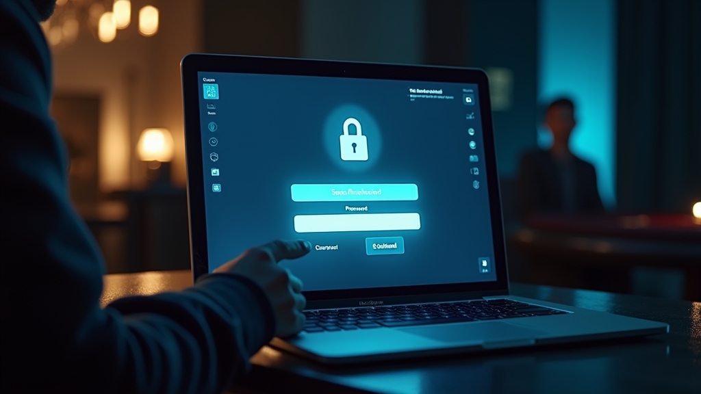 User resetting a Prestige Casino password on a glowing screen
