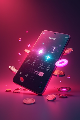 Mobile phone showing casino app