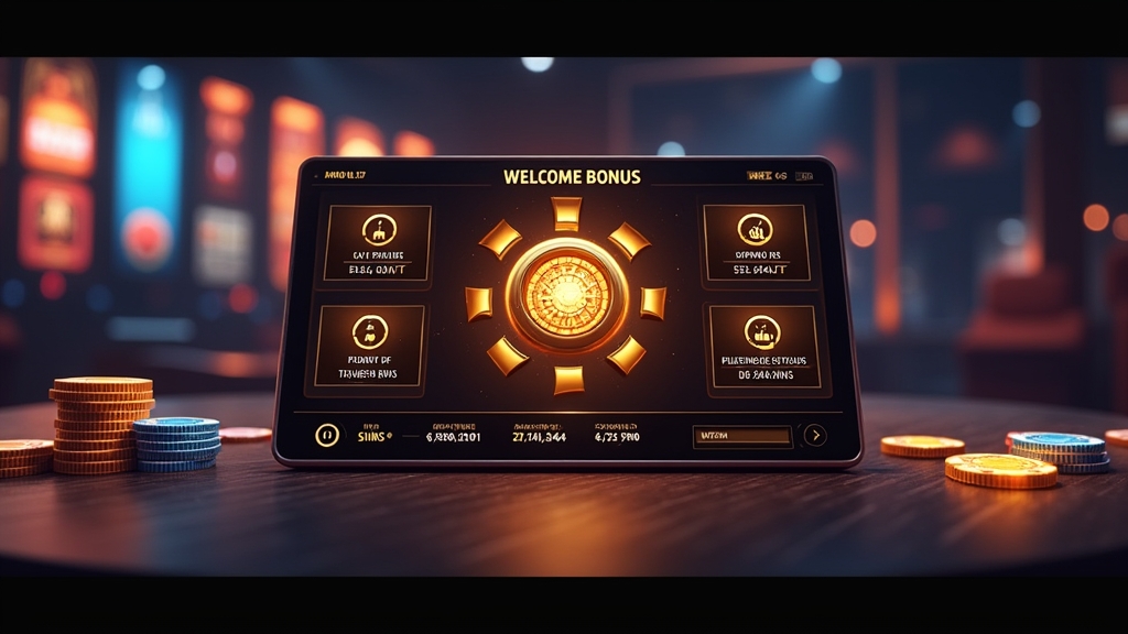 New player viewing welcome bonus options on a casino dashboard